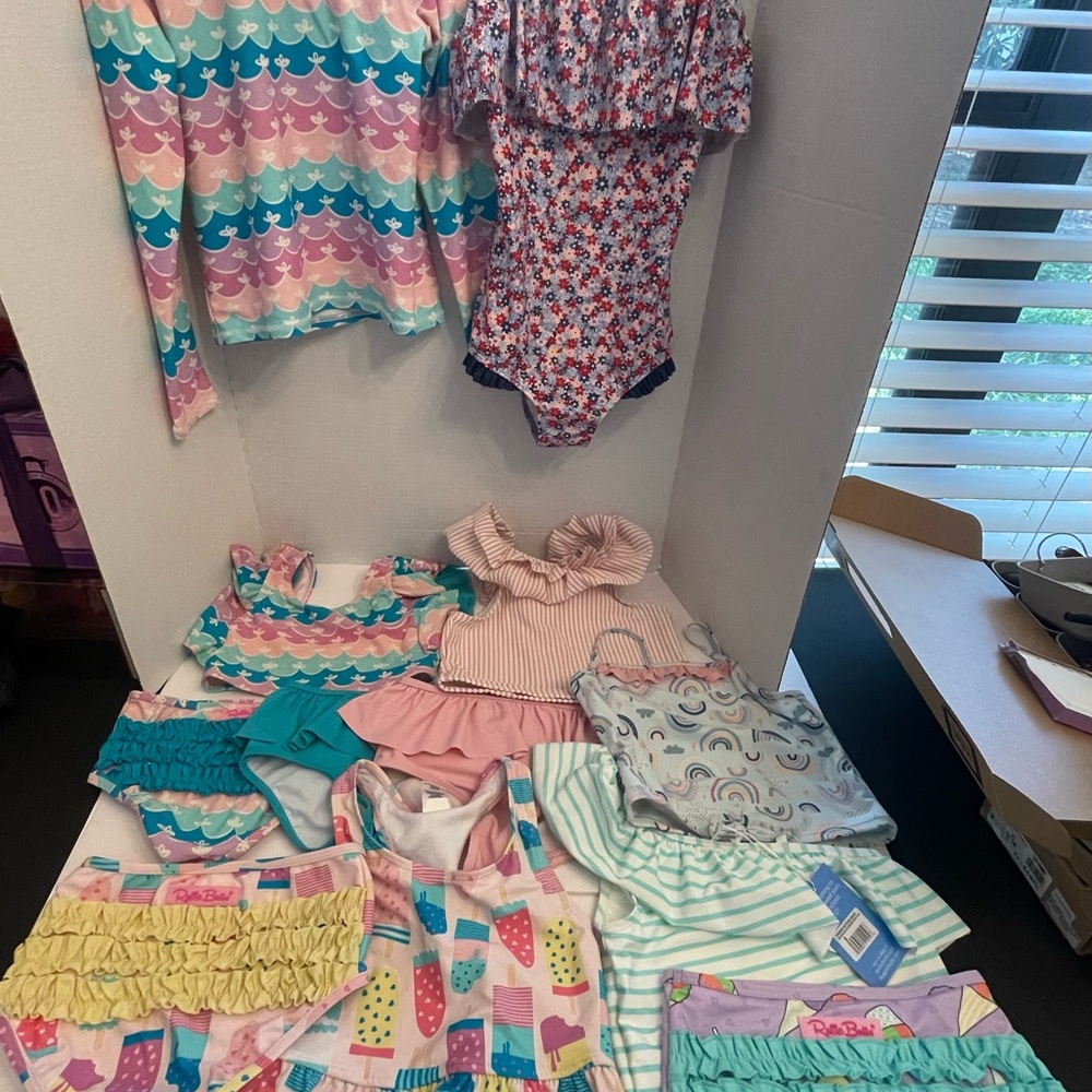 RuffleButts Girls Size 8 Swim Bundle